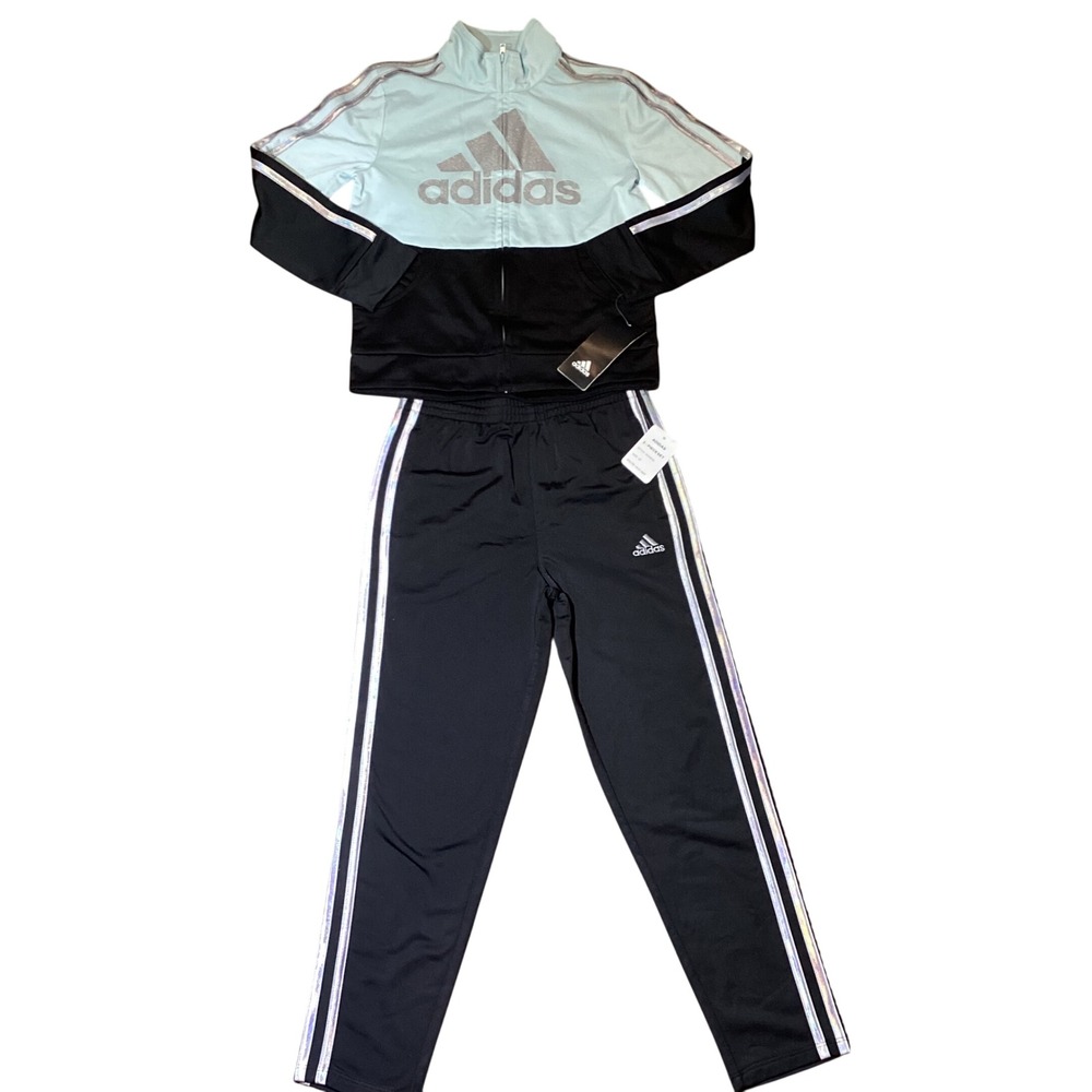 Adidas Girls Tracksuit Set Size‎ 6X Two Piece Jacket and Pants Activewear - NWT
